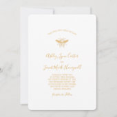 Invitation Abeille et Motif Golden Honeycomb 2 (Devant)