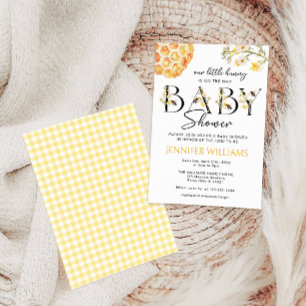 Invitation Abeille Jaune Little Hunny Sexe Baby shower neutre
