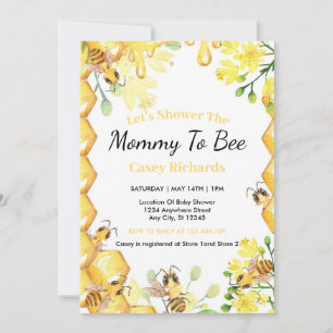 Invitation Abeille Maman Jaune À Être Baby shower