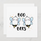 Invitation Abeilles de Boo Ghost mignonnes - Drôle Halloween  (Devant / Derrière)