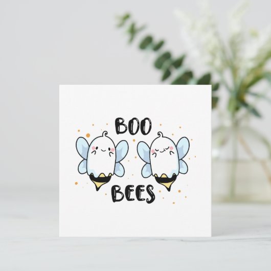 Invitation Abeilles de Boo Ghost mignonnes - Drôle Halloween  (Debout devant)