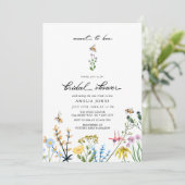 Invitation Abeilles et fleurs | Fête des mariées aquarelle (Debout devant)