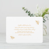 Invitation Abeilles et Golden Honeycomb Motif Mariage (Debout devant)