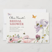 Invitation Abeilles florales esthétiques douche nuptiale (Devant)