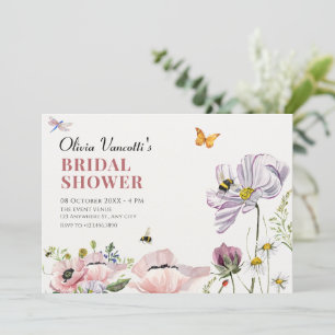 Invitation Abeilles florales esthétiques douche nuptiale