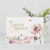 Invitation Abeilles florales esthétiques mariage (Debout devant)