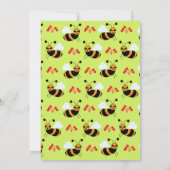 Invitation Abeilles Miel Fleurs rouges Abeille Baby shower (Dos)