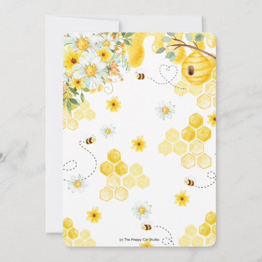 Invitation Abeilles mignonnes tellement douces à abeille 15 A (Dos)