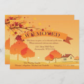 Invitation Ablaze Avec Les Couleurs D'Automne Déménageant Fai (Devant / Derrière)