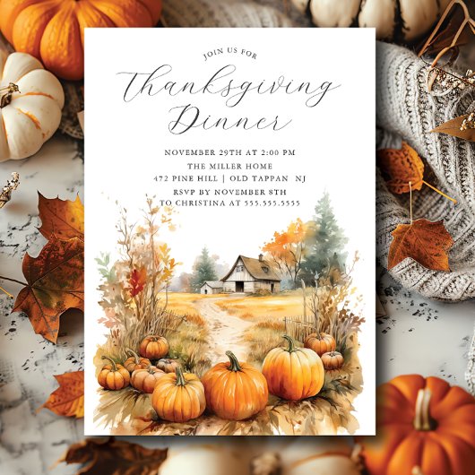 Invitation Abondance d'automne Thanksgiving