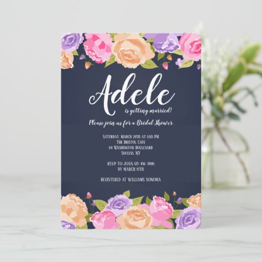 Invitation Abondance d'invitation de fleurs (Debout devant)