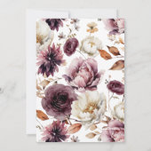 Invitation Abondance Florale Rustique Fleurs romantiques (Dos)