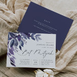 Invitation Abondant Foliage Violet Bat mitzvah botanique<br><div class="desc">De belles invitations botaniques pour les bat mitzvah présentent des feuilles d'aquarelle et du feuillage dans les tons bleu indigo et violet, en cascade du coin supérieur gauche. Customisez avec vos détails Bat mitzvah alignés à droite et agrémentés de calligraphie chic. Ajoutez des détails supplémentaires, tels que le RSVP, l'itinéraire...</div>