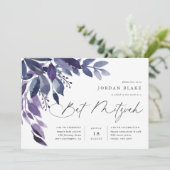 Invitation Abondant Foliage Violet Bat mitzvah botanique (Debout devant)