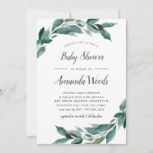 Invitation abondante Baby shower de Foliage (Devant)
