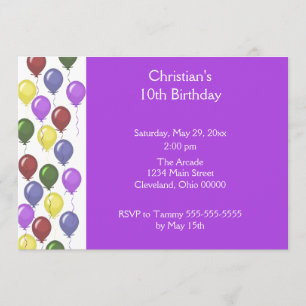 Invitation abondante de ballons (pourpre)