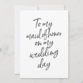 Invitation Abordable à ma servante d'honneur le jour de mon m (Devant)