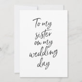 Invitation Abordable Pour ma sœur le jour de mon mariage (Devant)