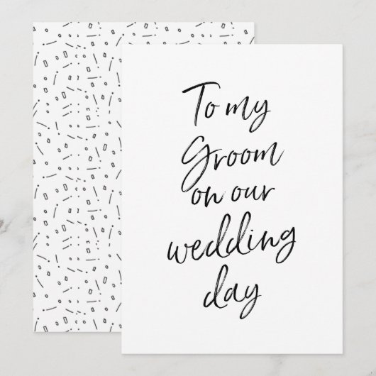 Invitation Abordable Pour mon mari le jour de notre mariage (Devant / Derrière)