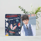 Invitation Abracadabra Anniversaire Magicien de la fête magiq (Debout devant)