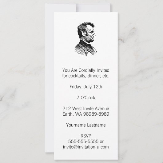 Invitation Abraham Lincoln (Devant)