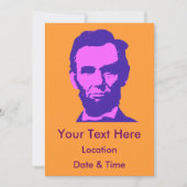 Invitation Abraham Lincoln en Pop Art rose & violet (Devant)