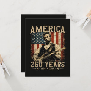 Invitation Abraham Lincoln Jouant de la Guitare 4 Juillet