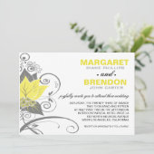 Invitation Abraxas Abstrait Floral | charbon jaune (Debout devant)