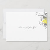 Invitation Abraxas Abstrait Floral | charbon jaune (Dos)