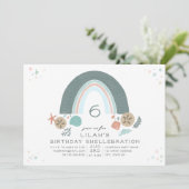 Invitation Abri d'anniversaire sous la mer Arc-en-ciel (Debout devant)