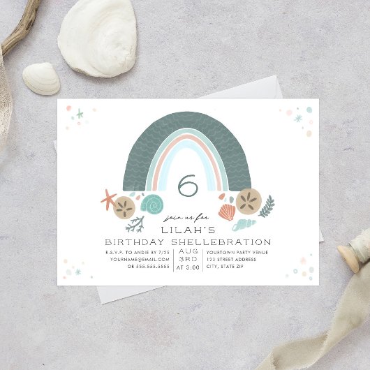 Invitation Abri d'anniversaire sous la mer Arc-en-ciel