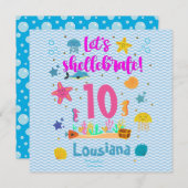 Invitation Abrite L'Océan Marin En Mer Anniversaire (Devant / Derrière)