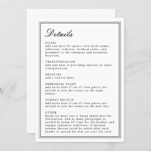 Invitation Absolute Classic Script noir et blanc