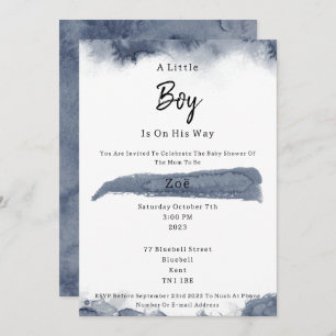 Invitation Abstract Blue Elements Sweet Baby Boy Baby Shower