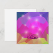 Invitation Abstract Geometric Crystal Mosaic in Pink (Devant / Derrière)