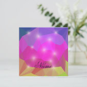 Invitation Abstract Geometric Crystal Mosaic in Pink (Debout devant)
