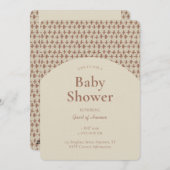 Invitation Abstract + Geometric Gender Neutral Brown Beige (Devant / Derrière)