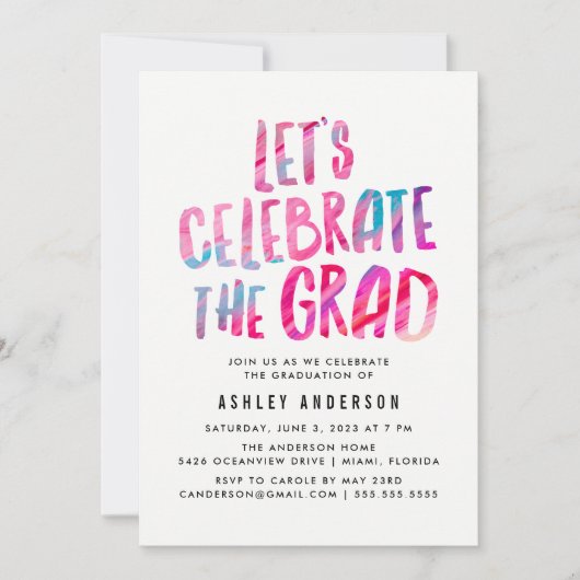 Invitation Abstract moderne | Graduation Fête Invite (Devant)