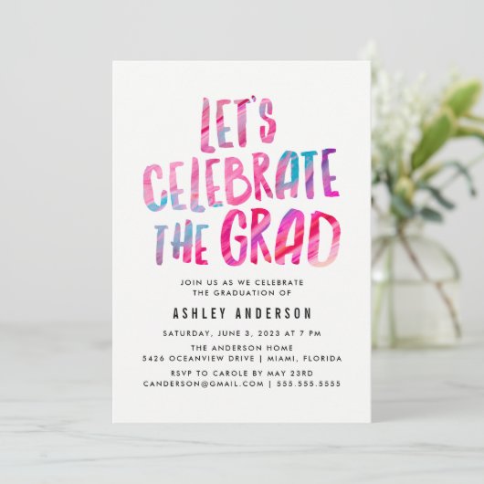 Invitation Abstract moderne | Graduation Fête Invite (Debout devant)