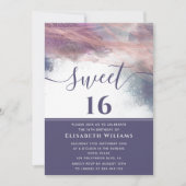 Invitation Abstrait alcool encre rose or écriture moderne (Devant)