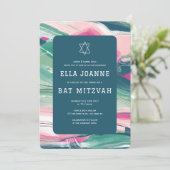 Invitation Abstrait Art Star de David Custom Bar Bat mitzvah (Debout devant)