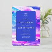 Invitation Abstrait Art Star de David Custom Bar Bat mitzvah (Debout devant)