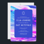 Invitation Abstrait Art Star de David Custom Bar Bat mitzvah<br><div class="desc">Carte parfaite pour annoncer un bat mitzvah, bar mitzvah ou une autre célébration juive ! L'art abstrait pour vous à l'avant et à l'arrière ! ENTIÈREMENT PERSONNALISABLE ! Cliquez sur "Personnaliser" ci-dessus pour modifier le texte. Cliquez sur "modifier à l'aide de l'outil de conception" pour ajuster les polices, les couleurs...</div>