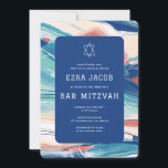 Invitation Abstrait Art Star de David Custom Bar Bat mitzvah<br><div class="desc">Carte parfaite pour annoncer un bat mitzvah, bar mitzvah ou une autre célébration juive ! L'art abstrait pour vous à l'avant et à l'arrière ! ENTIÈREMENT PERSONNALISABLE ! Cliquez sur "Personnaliser" ci-dessus pour modifier le texte. Cliquez sur "modifier à l'aide de l'outil de conception" pour ajuster les polices, les couleurs...</div>