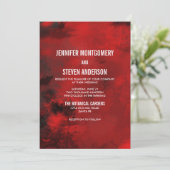 Invitation Abstrait artistique moderne noir et rouge Mariage (Debout devant)