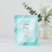 Invitation Abstrait blanc turquoise (Debout devant)