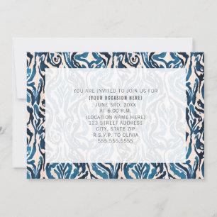 Invitation Abstrait Blue Ikat All Purpose Générique Party