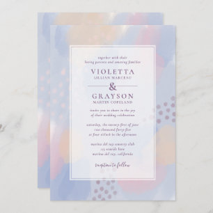 Invitation Abstrait Blue Pastel Modern Art Mariage