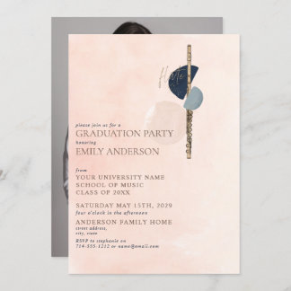 Invitation Abstrait Blush Pink Gold Flute