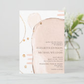 Invitation Abstrait Blush rose & Gold Foil Photo moderne (Debout devant)